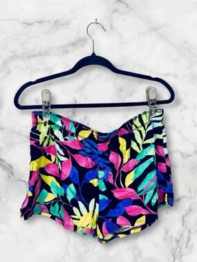 5 for $25 VS Pink black tropical fold over pajama sleep shorts size medium